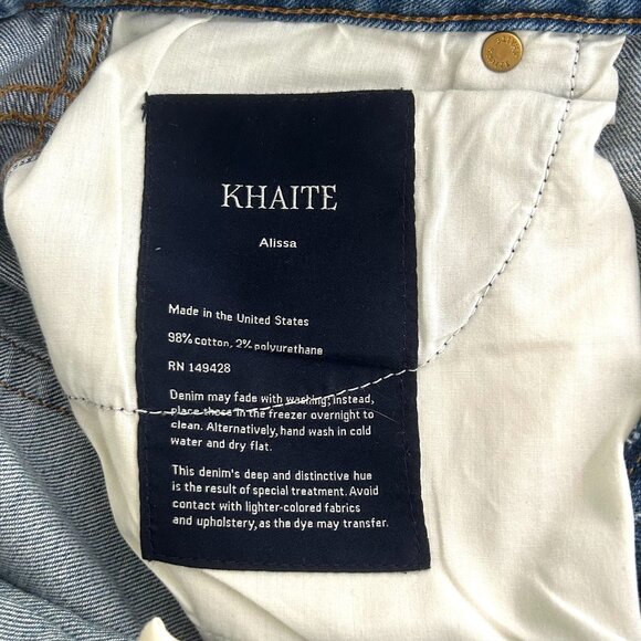 Khaite Alissa High-Rise Straight-Leg Denim in Blue Size 27 - Picture 8 of 10